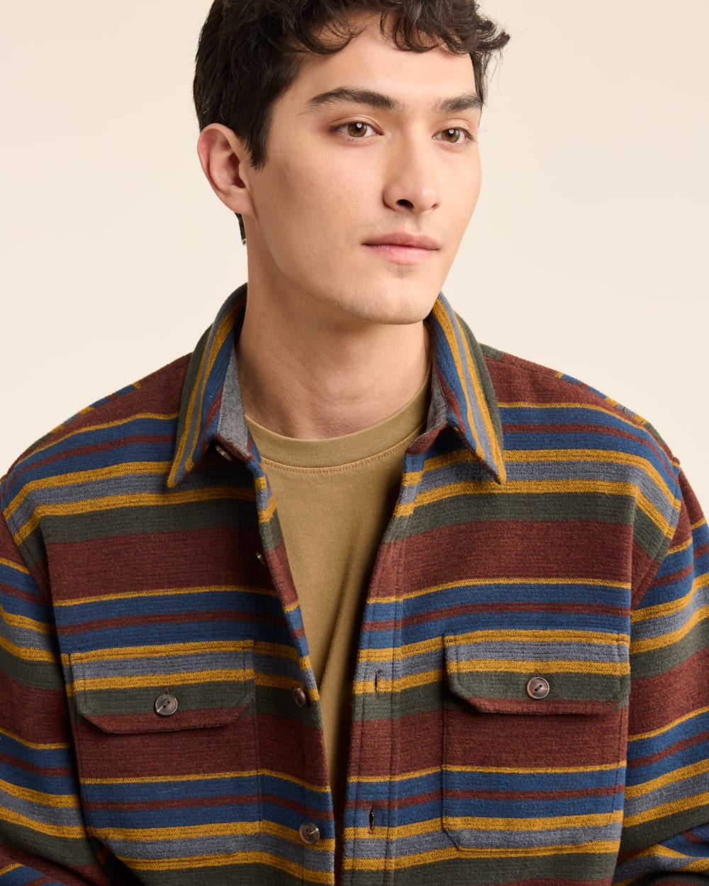 MEN'S DOUBLESOFT STRIPED DRIFTWOOD SHIRT