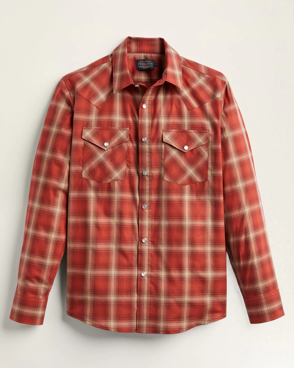 MEN'S PLAID LONG-SLEEVE BISHOP COTTON SHIRT