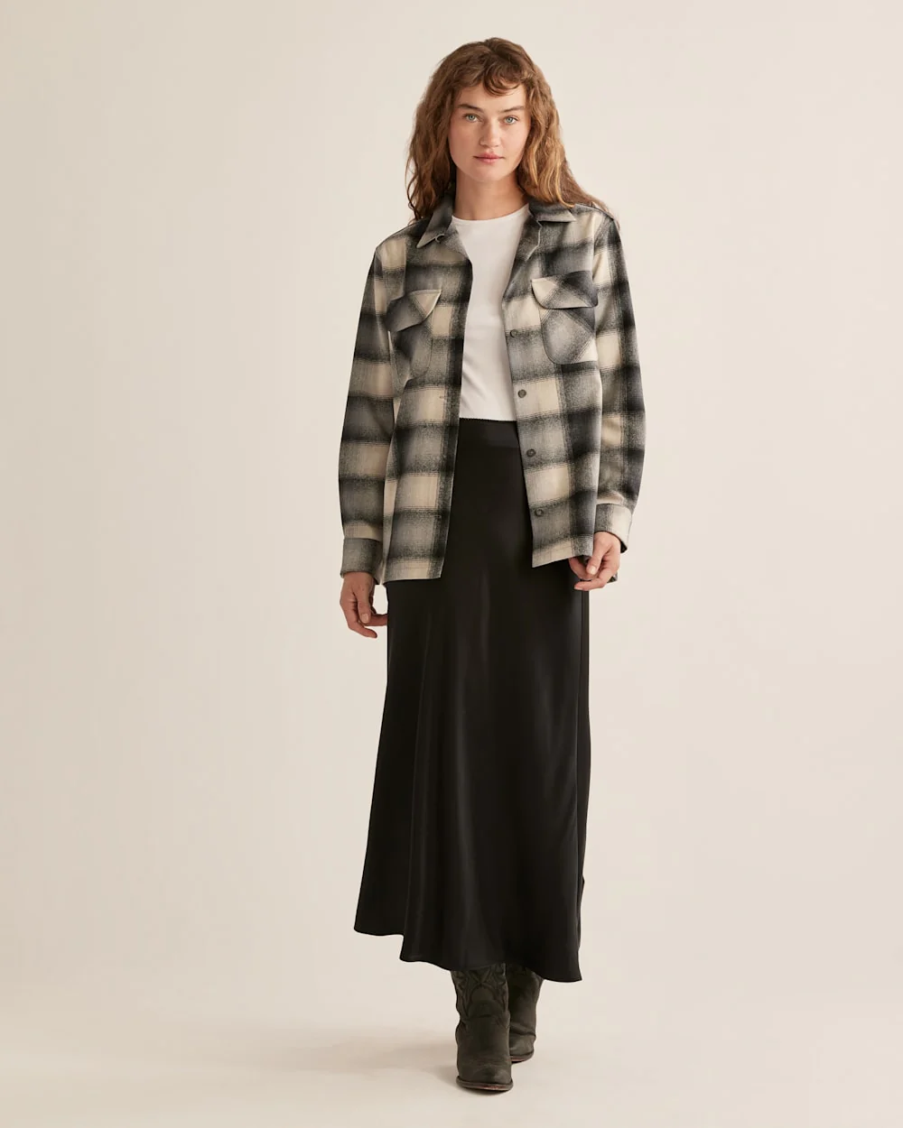 WOMEN'S PLAID BOYFRIEND BOARD SHIRT
