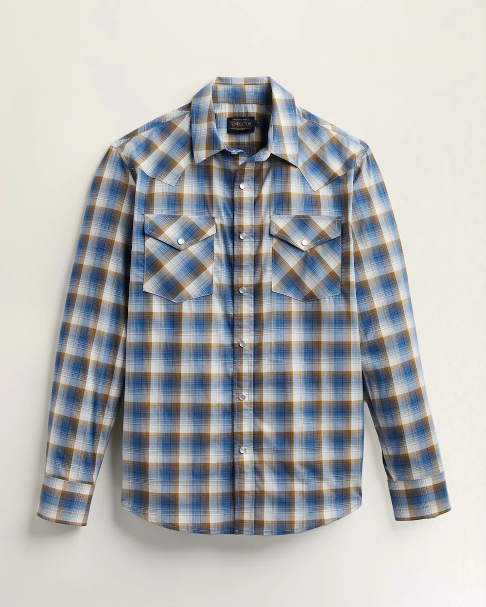 MEN'S PLAID LONG-SLEEVE BISHOP COTTON SHIRT