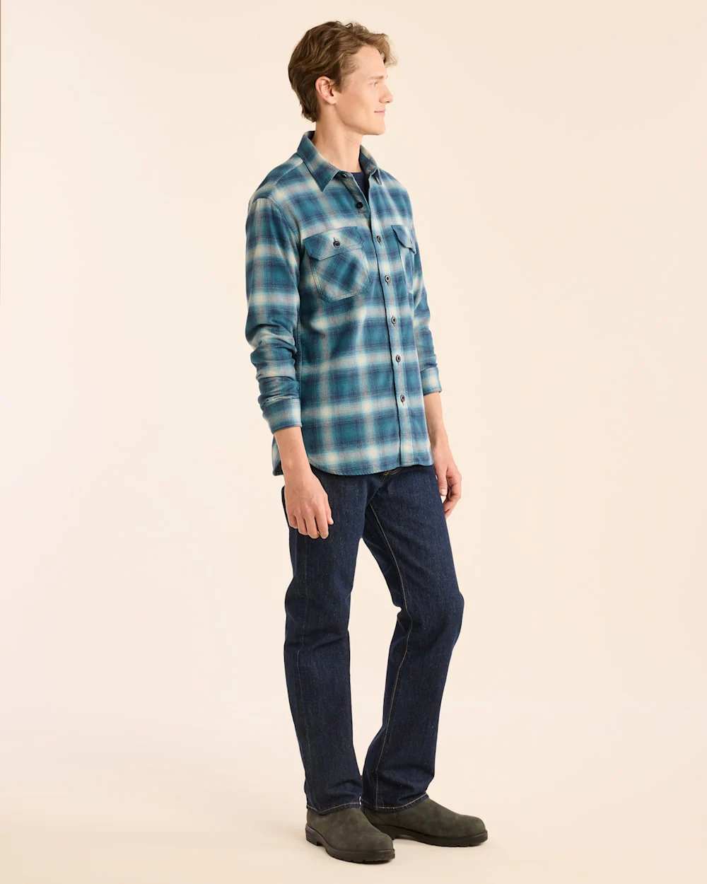 MEN'S PLAID BURNSIDE DOUBLEBRUSHED FLANNEL SHIRT
