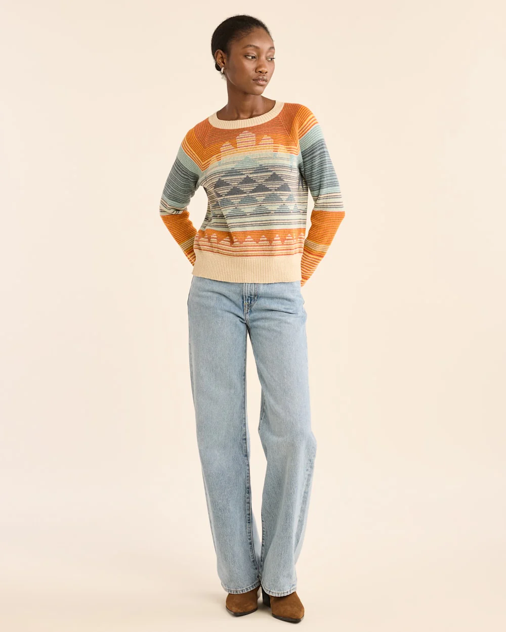 WOMEN'S SUNSET RAGLAN COTTON SWEATER