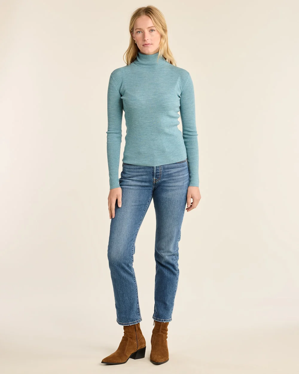 WOMEN'S FITTED MERINO TURTLENECK