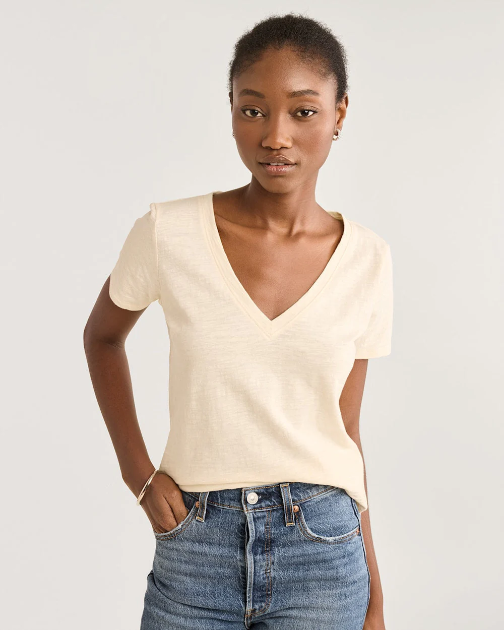 WOMEN'S SHORT-SLEEVE COTTON SLUB TEE