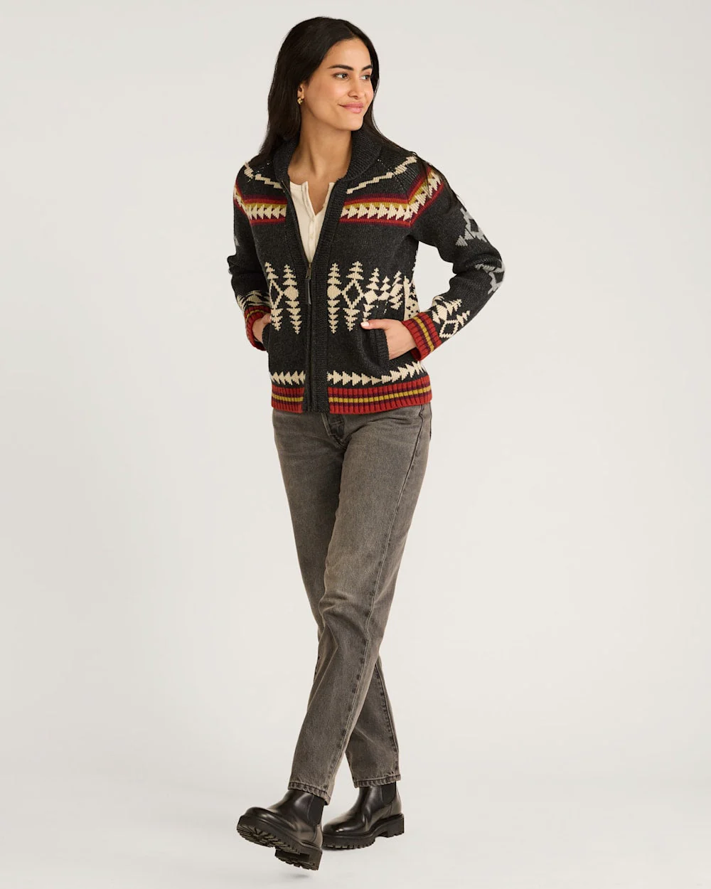 WOMEN'S ALPINE LAMBSWOOL ZIP CARDIGAN