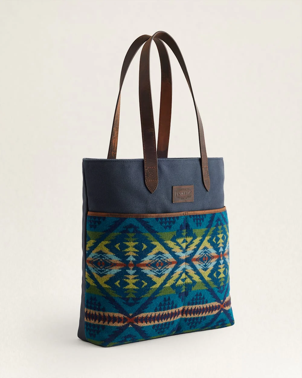 DIAMOND DESERT WOOL/LEATHER MARKET TOTE