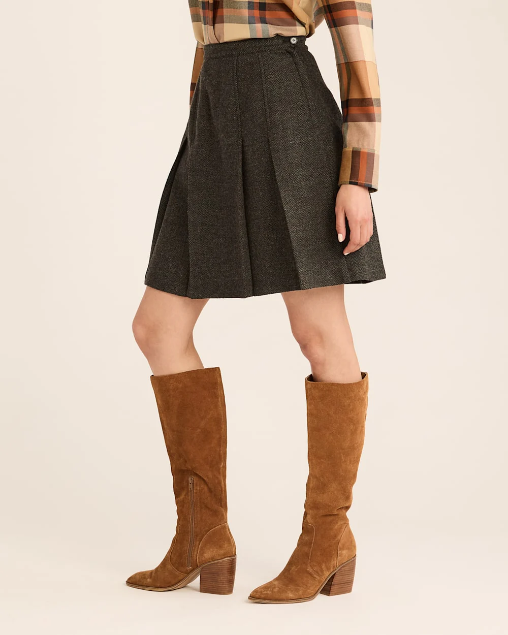 WOMEN'S BOX PLEAT WOOL SKIRT