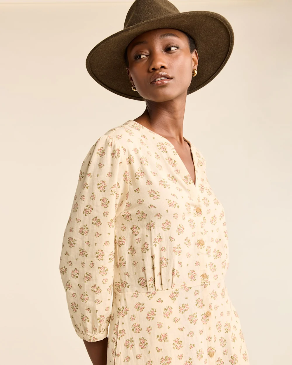 WOMEN'S FLORAL BUTTON-FRONT LANA DRESS