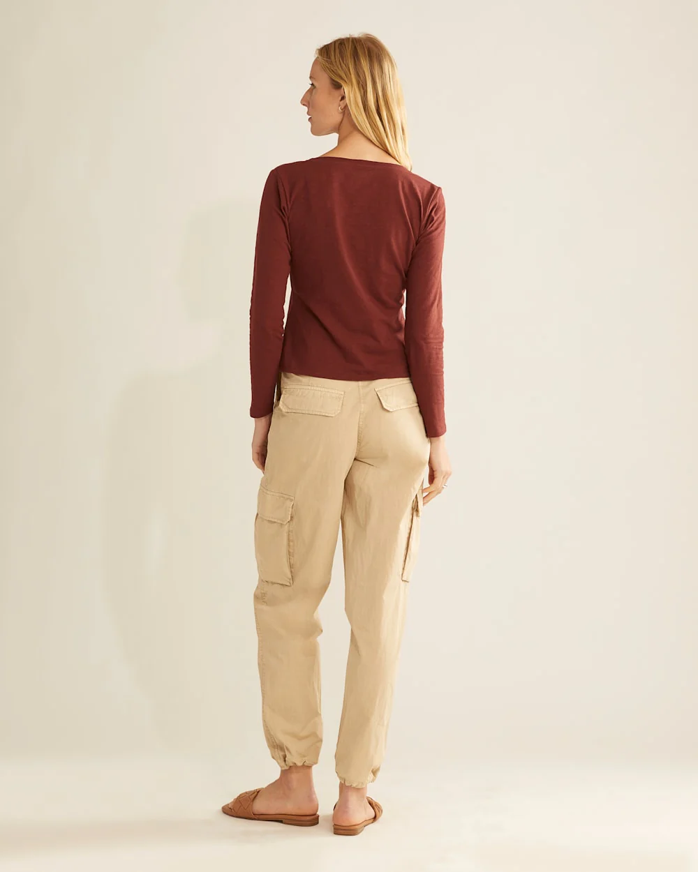 WOMEN'S LONG-SLEEVE COTTON SLUB HENLEY TEE