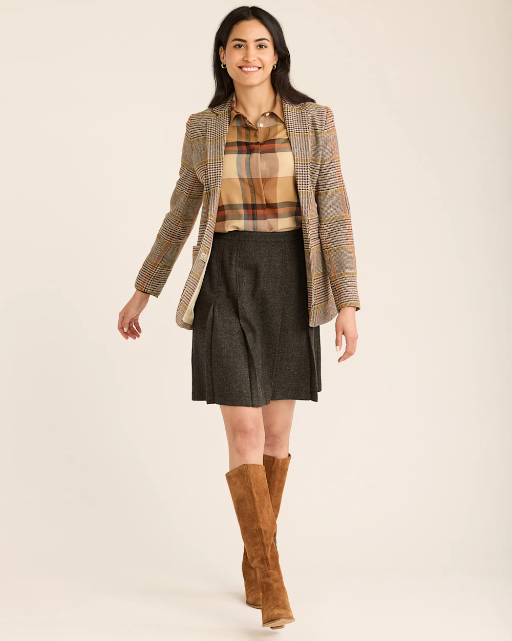 WOMEN'S BOX PLEAT WOOL SKIRT