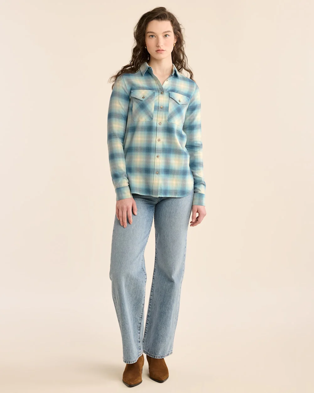 WOMEN'S PLAID MADISON DOUBLEBRUSHED FLANNEL SHIRT