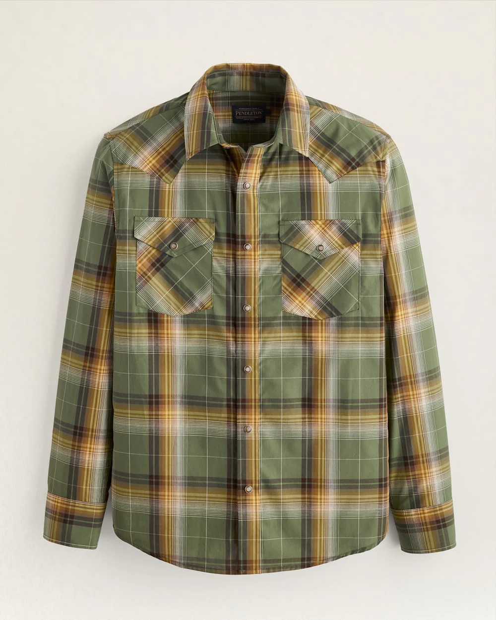 MEN'S PLAID LONG-SLEEVE BISHOP COTTON SHIRT
