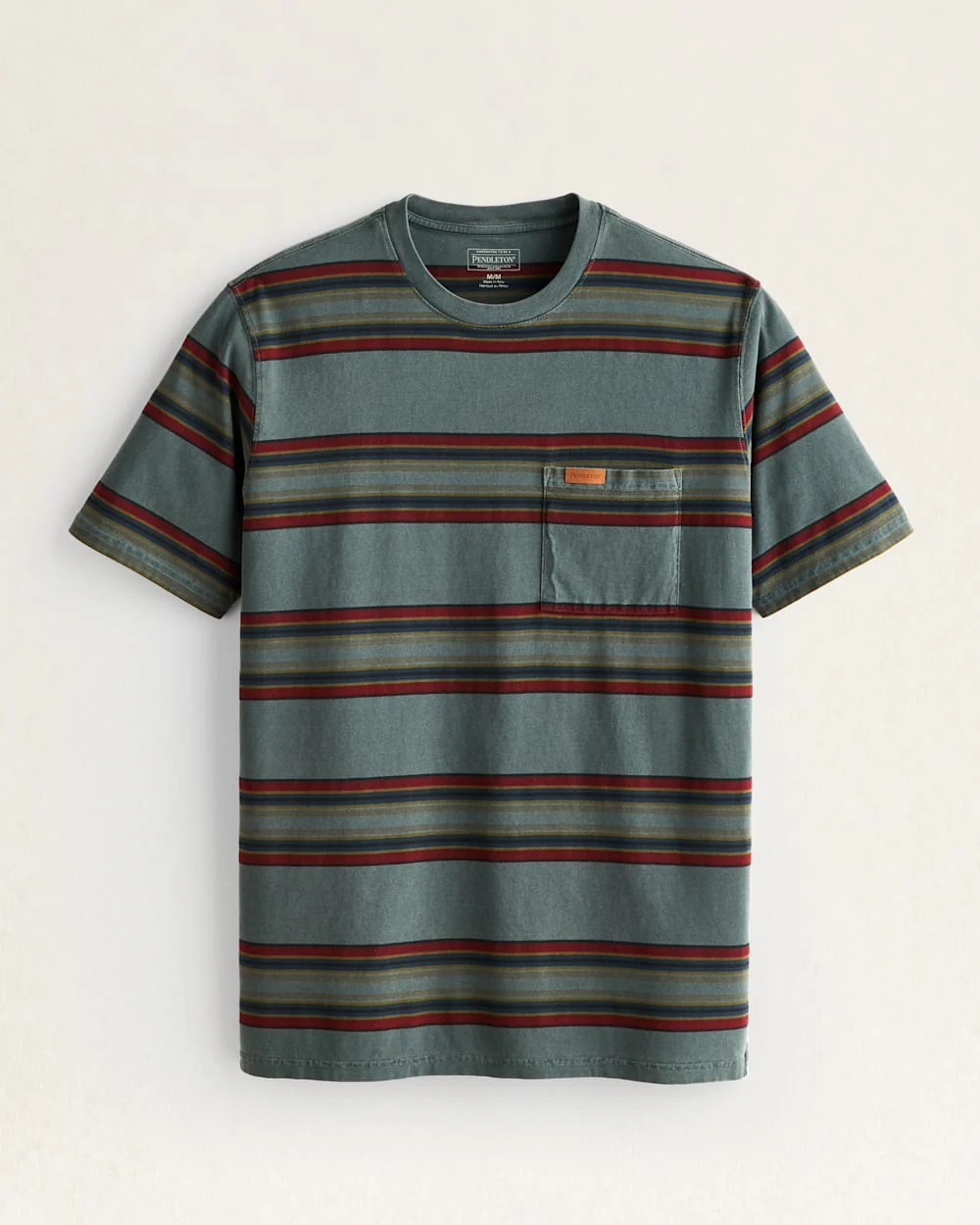 MEN'S SHORT-SLEEVE STRIPED DESCHUTES POCKET TEE