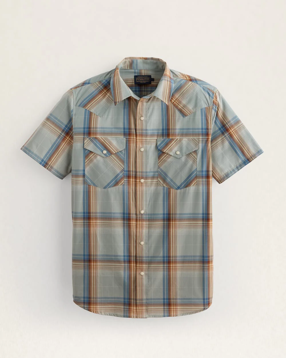 MEN'S PLAID SHORT-SLEEVE BISHOP COTTON SHIRT