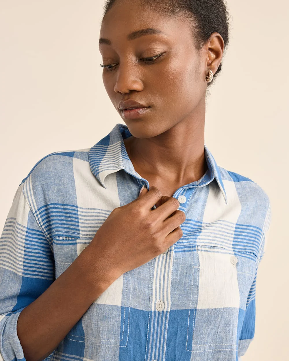 WOMEN'S ADLEY LINEN-BLEND SHIRT