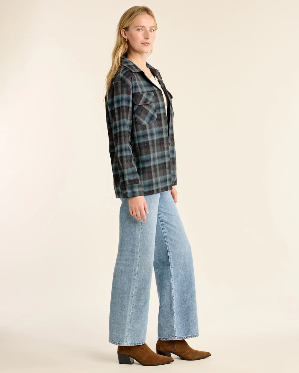 WOMEN'S PLAID BOYFRIEND BOARD SHIRT