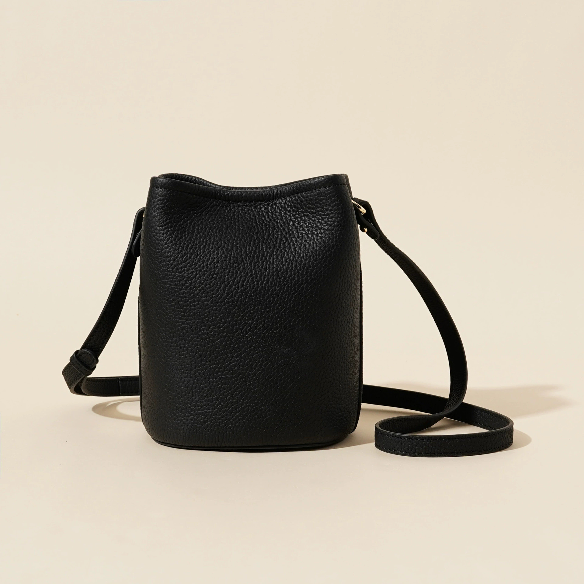 Brown Cowhide bucket bag spring and summer genuine leather women's bag high-end shoulder crossbody handbag