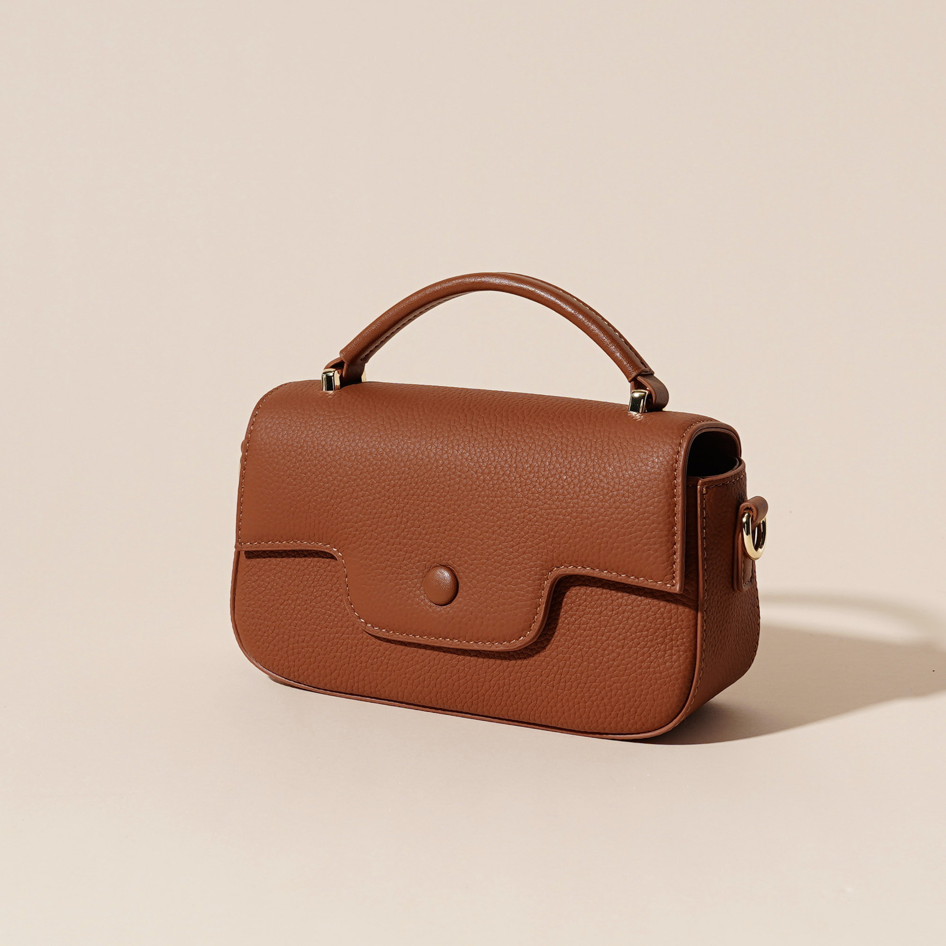 Grey Cowhide genuine leather women's bag versatile popular retro high-end shoulder crossbody handbag