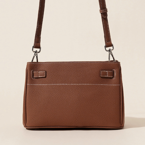 Brown Cowhide high-grade retro lock underarm bag genuine leather shoulder bag handbag messenger bag