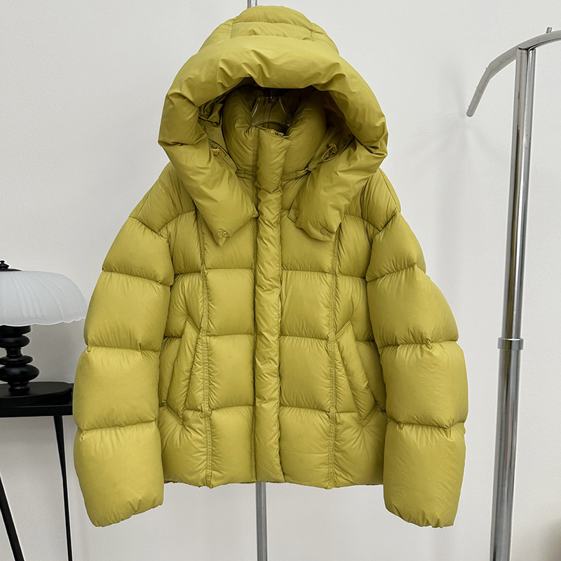 Duck down hooded puff-style down jacket for women new winter 2025 style oversized loose fit thickened puffer jacket