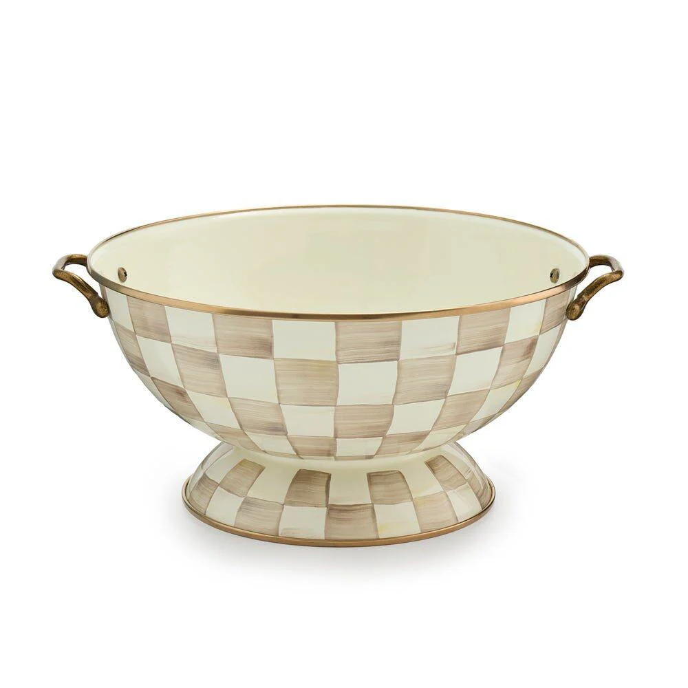 MacKenzie-Childs Mocha Check Everything Bowl