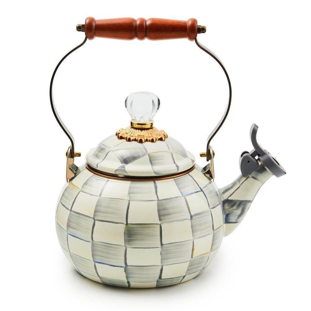 Sterling Check Whistling Tea Kettle by MacKenzie-Childs