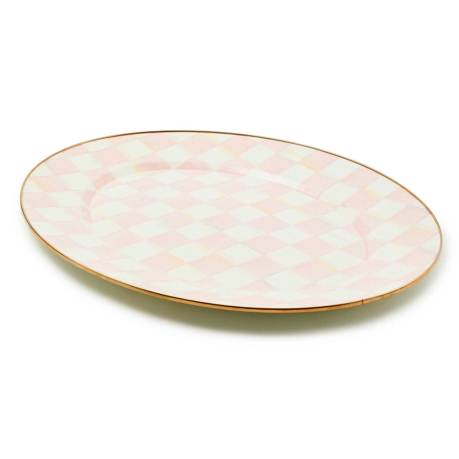 MacKenzie-Childs Rosy Check Large Oval Platter