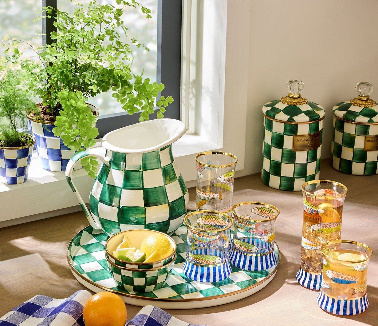 Emerald Check Pitcher (2.84 liters)