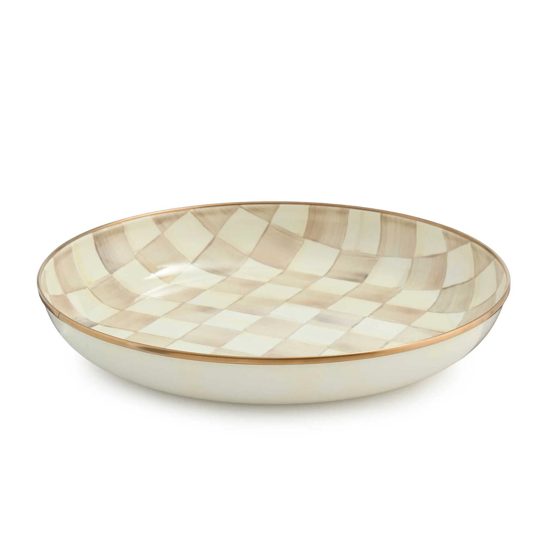 MacKenzie-Childs Mocha Check Abundant Bowl