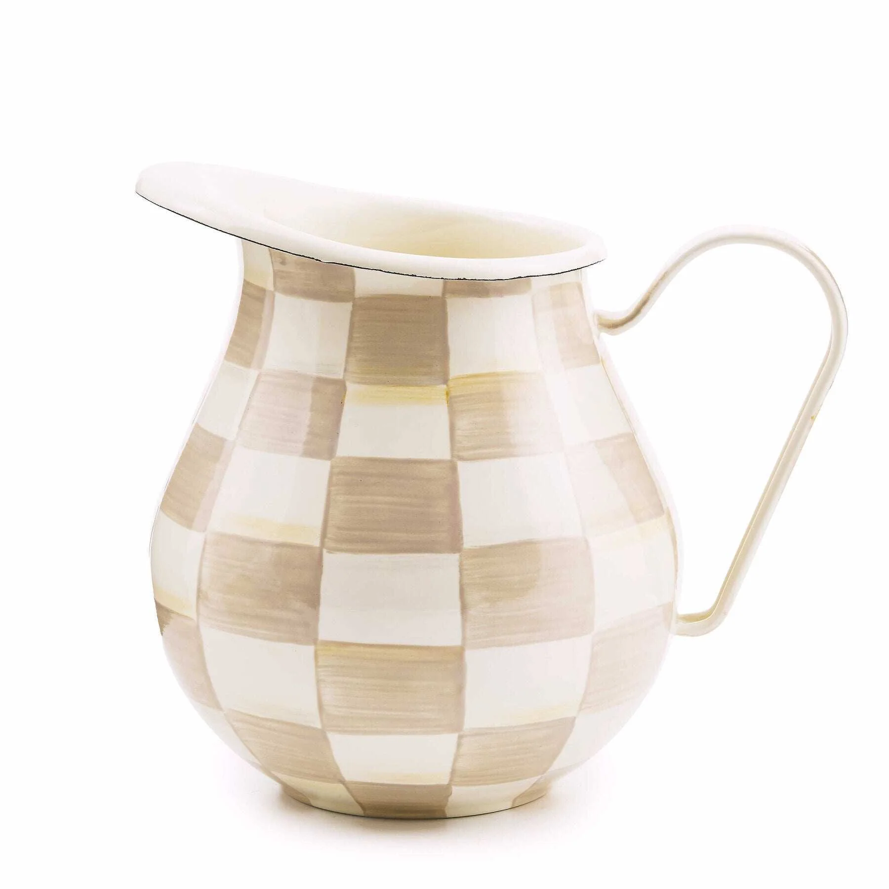 MacKenzie-Childs Mocha Check Pitcher (2.84 liters)