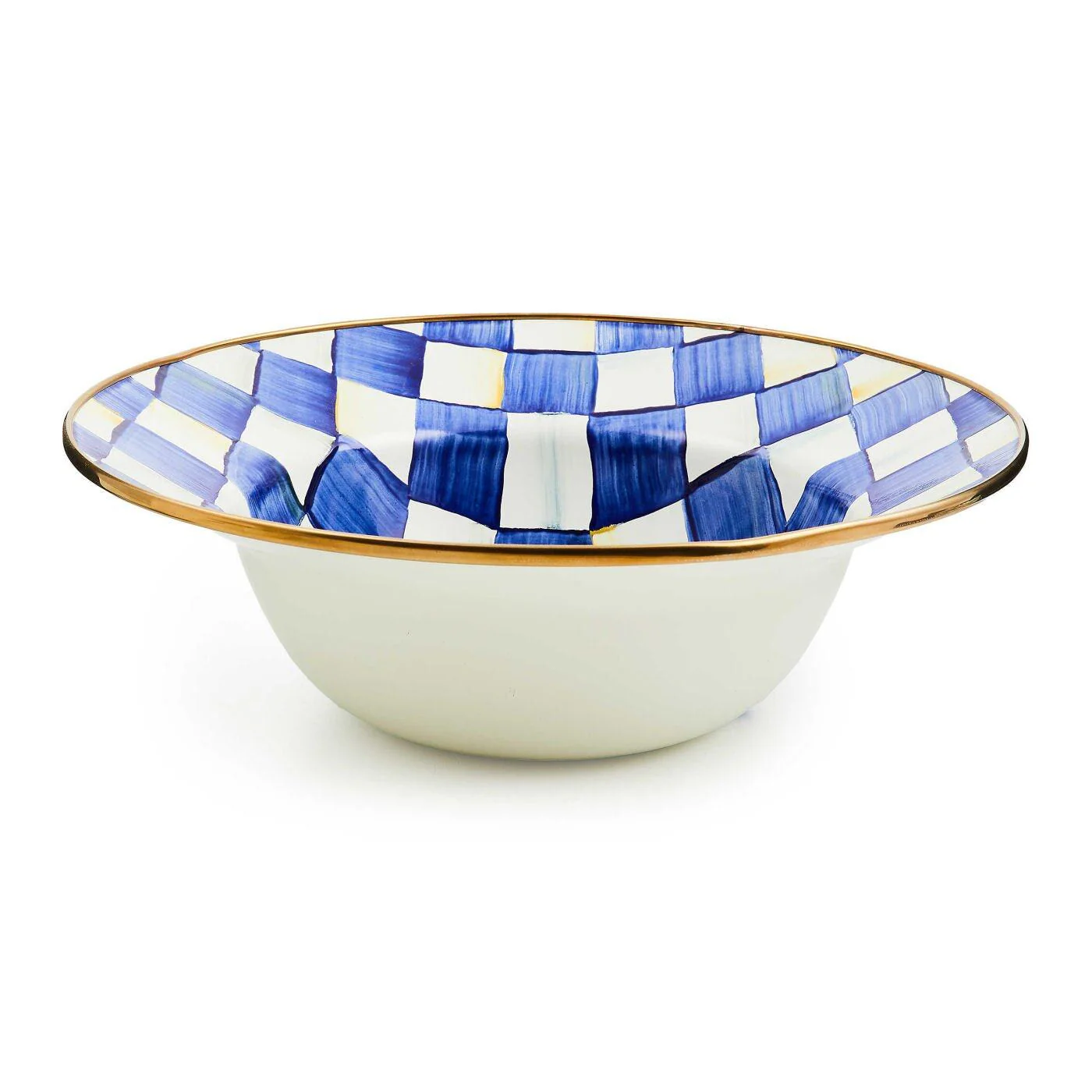 Royal Check Enamel Serving Bowl