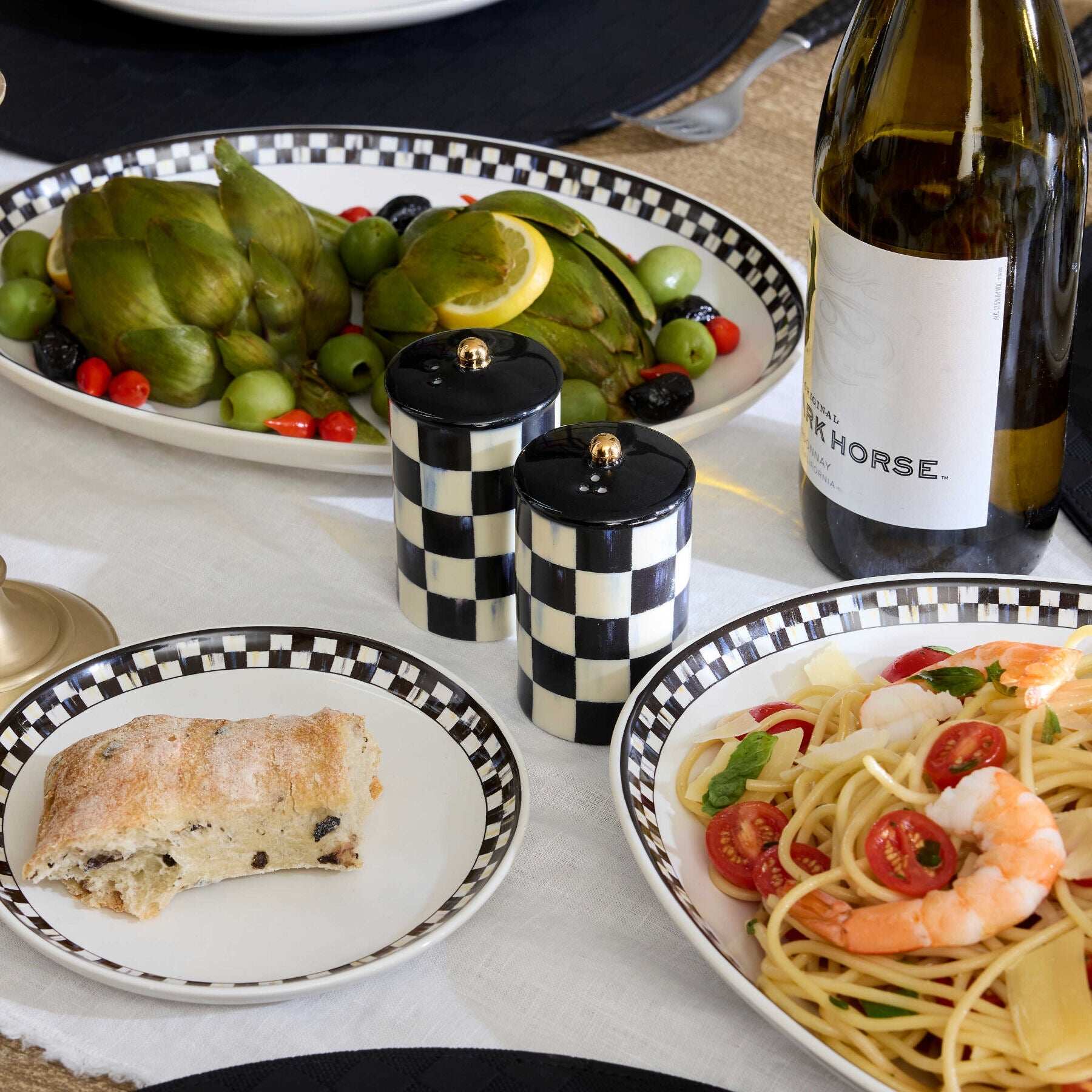 Courtly Check Farmhouse Salt & Pepper Set by MacKenzie-Childs