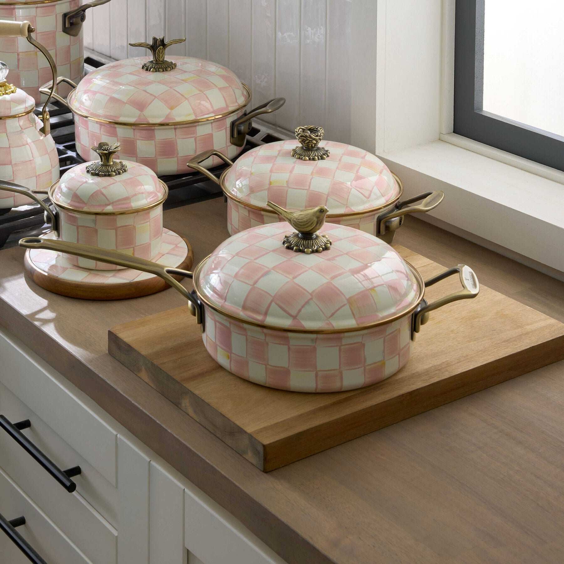 Mackenzie-Childs Rosy Check 3 Qt. Saute Pan