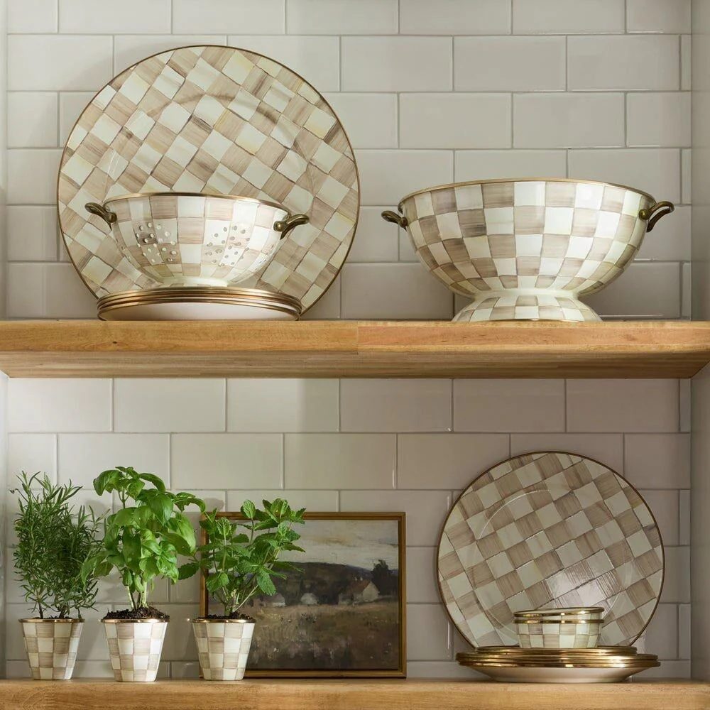 MacKenzie-Childs Mocha Check Everything Bowl