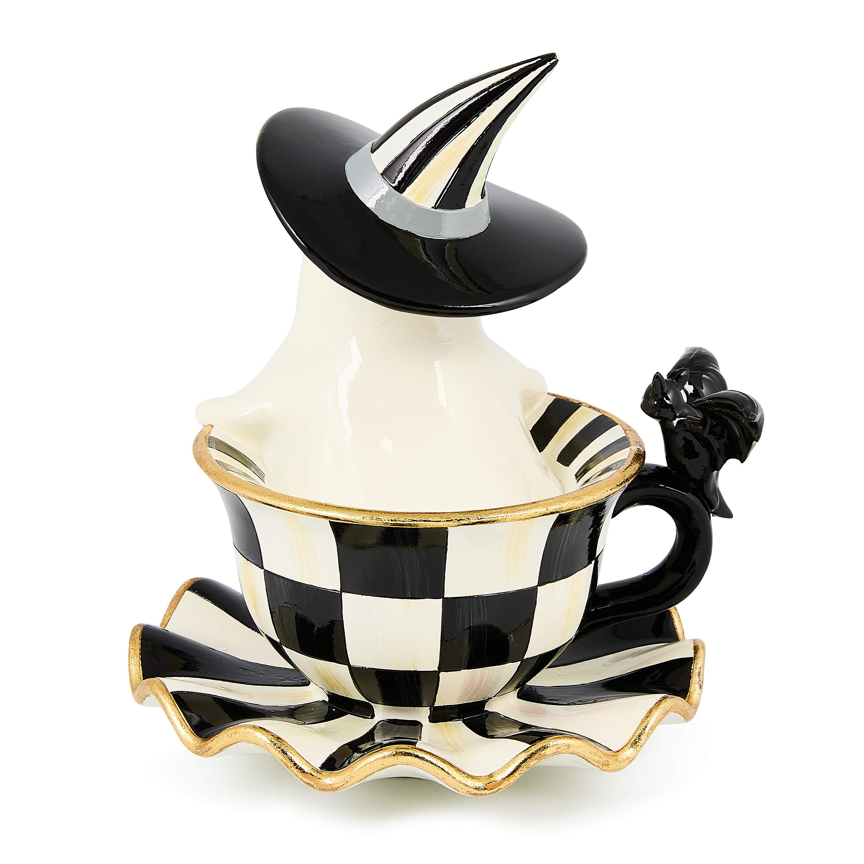 Courtly Check Teacup Ghost Decor