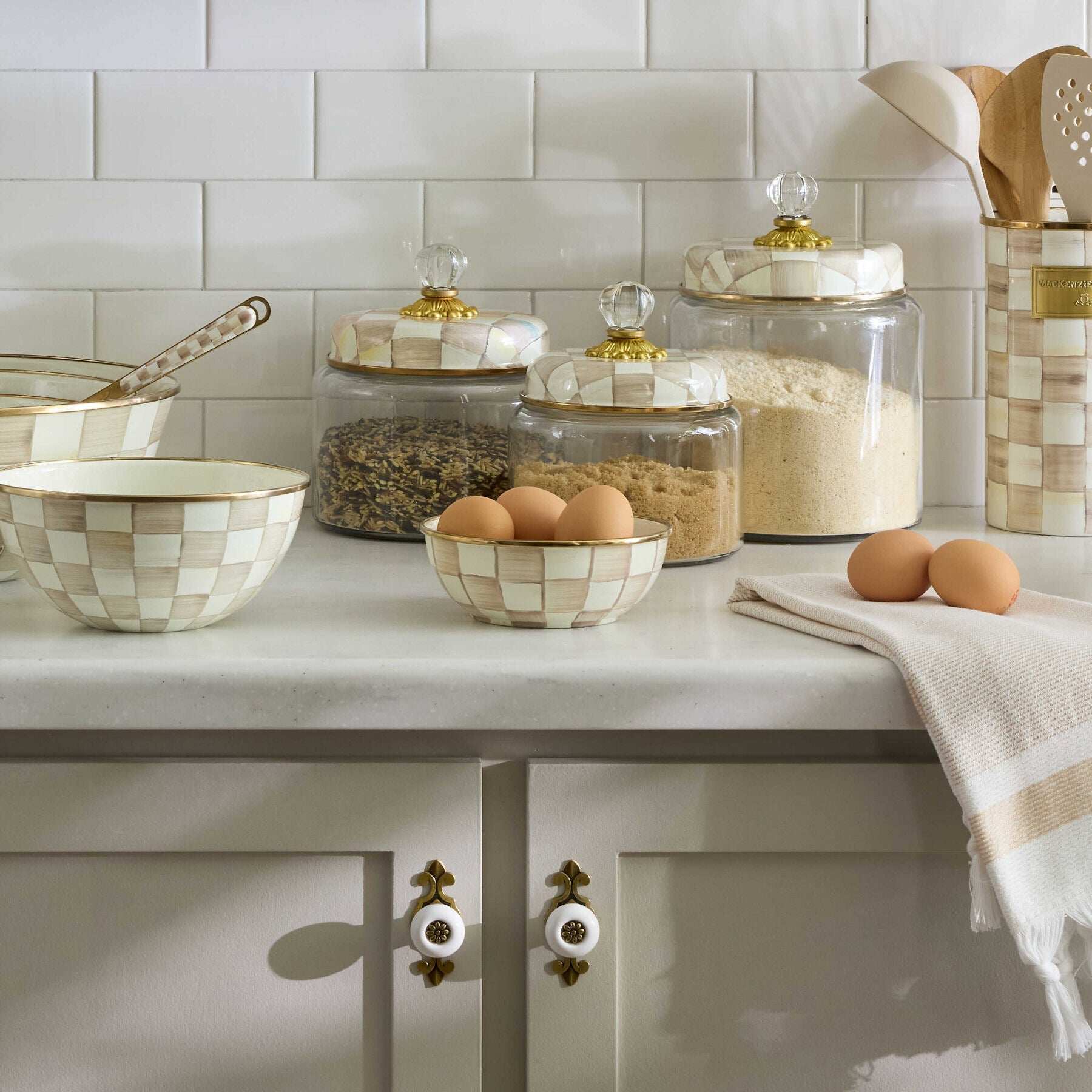 Mocha Check Everyday Bowl