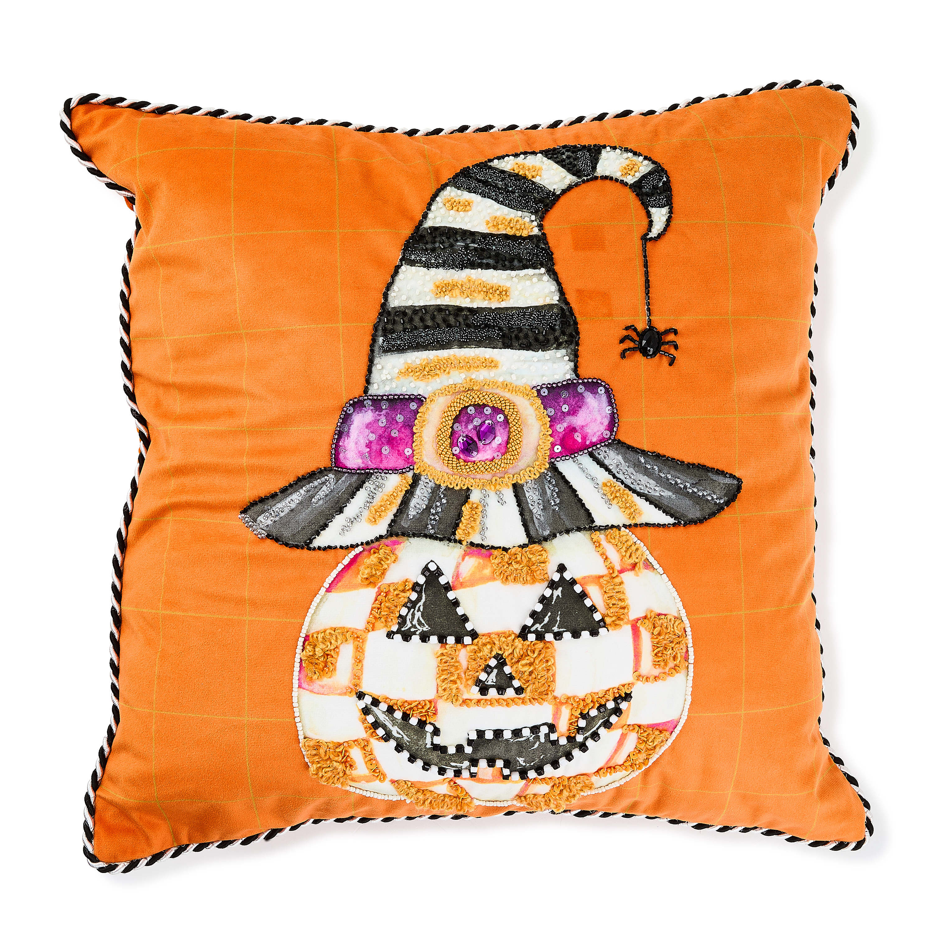Jack O' Lantern in Hat Throw Pillow
