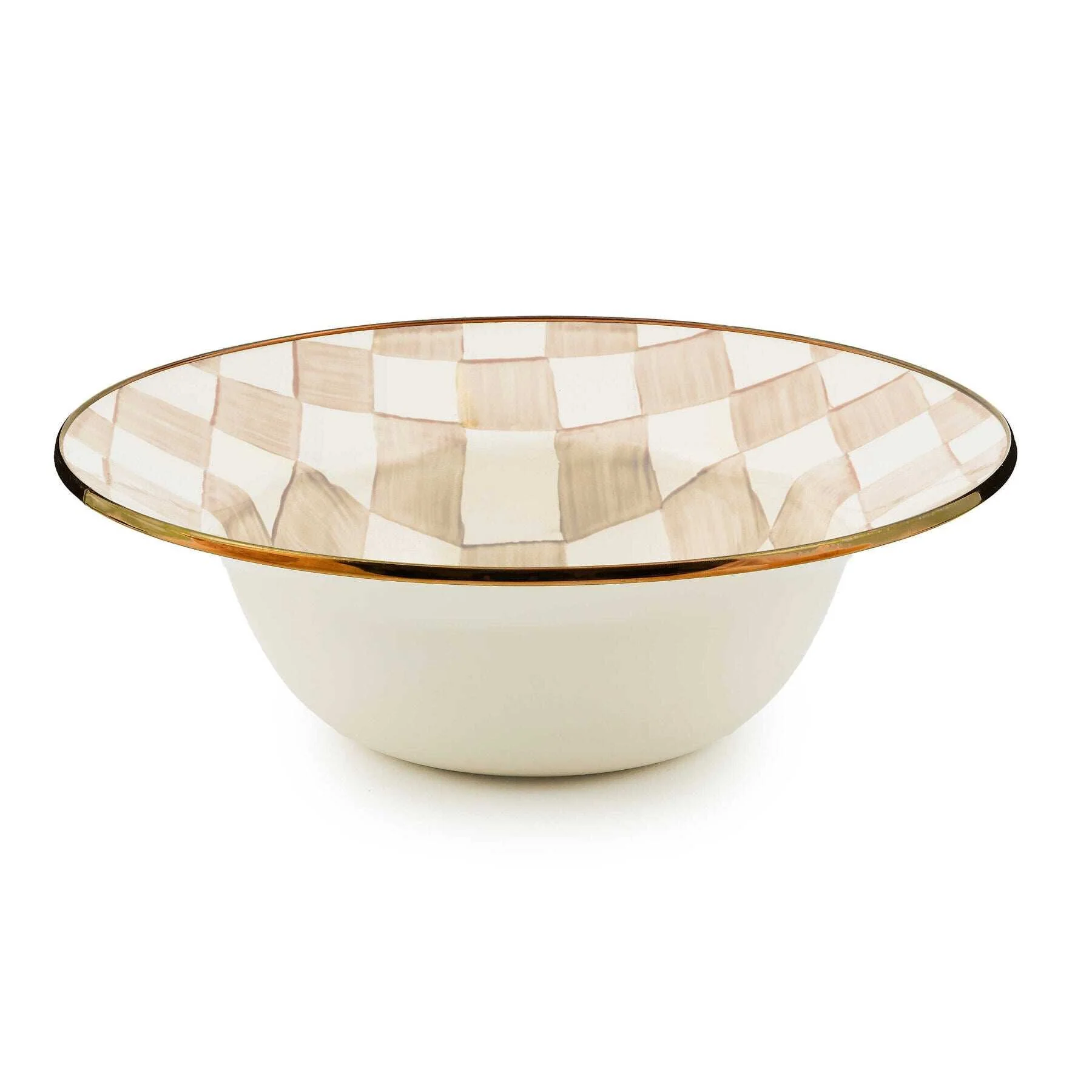 Mocha Check Serving Bowl by MacKenzie-Childs