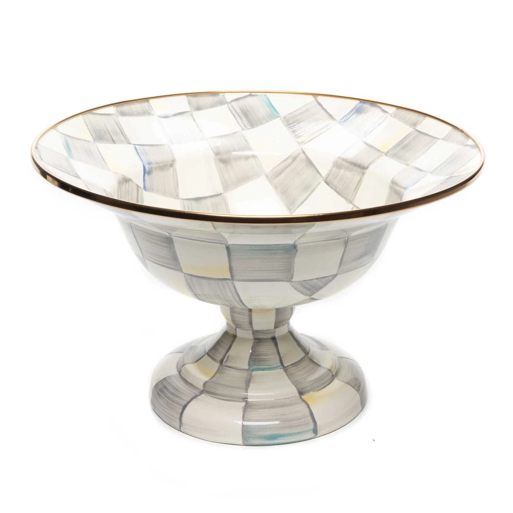 Sterling Check Large Compote by MacKenzie-Childs