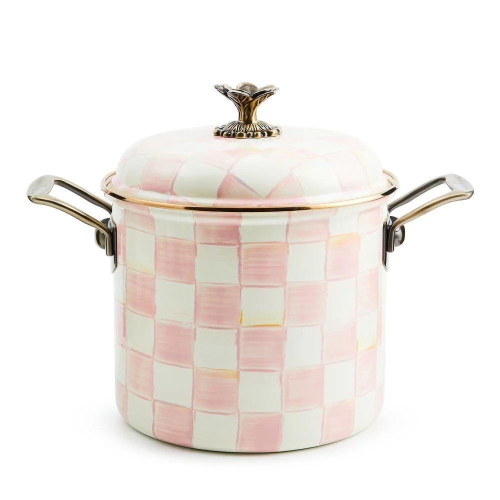 Mackenzie-Childs Rosy Check Stockpot