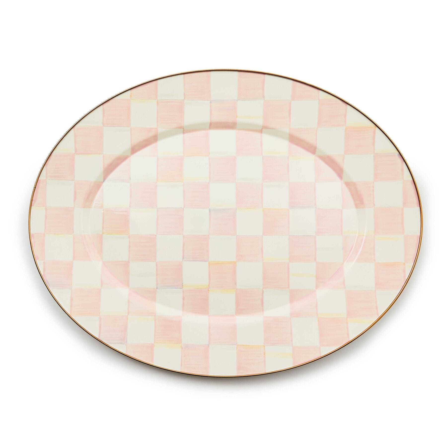 MacKenzie-Childs Rosy Check Large Oval Platter