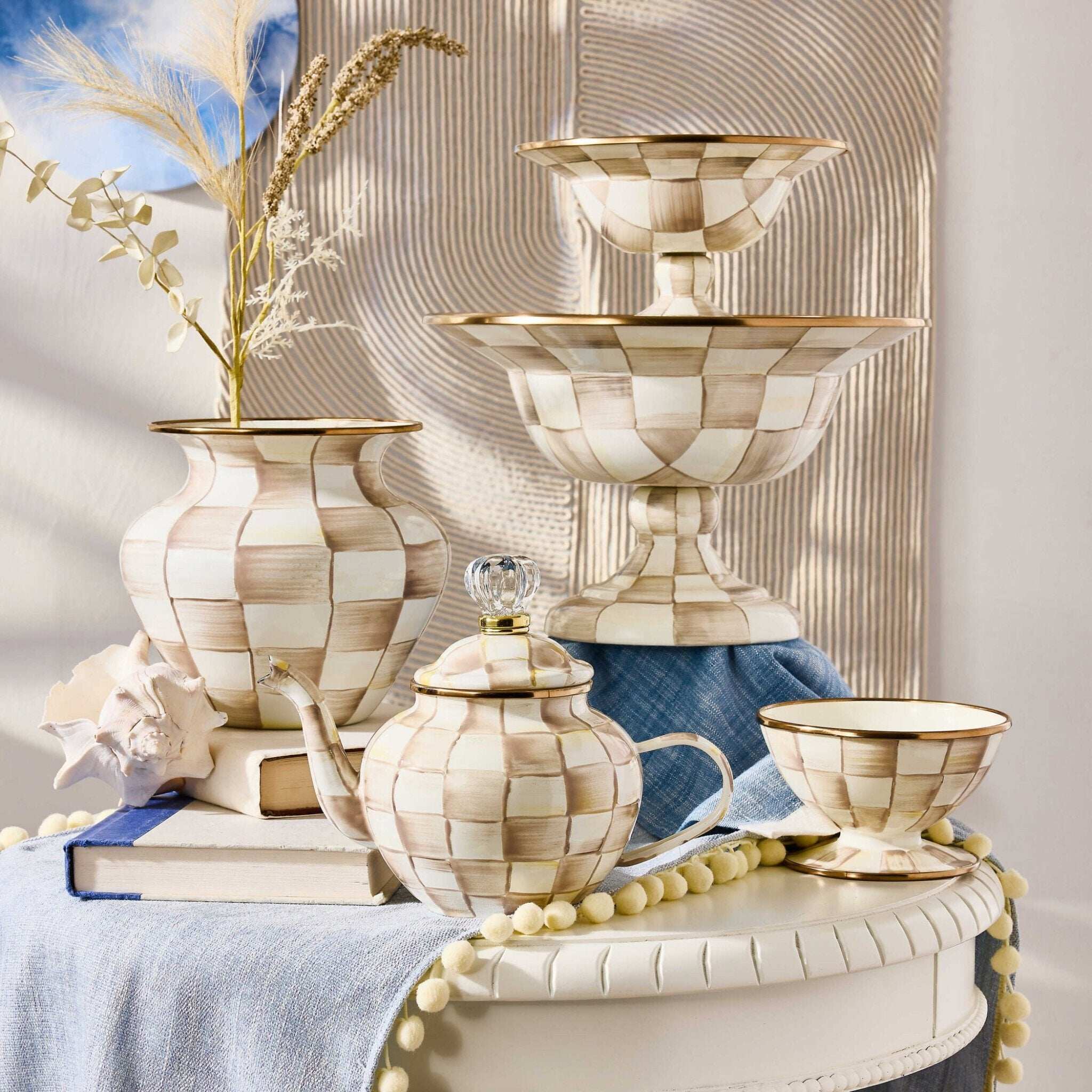 Mocha Check Ice Cream Dish