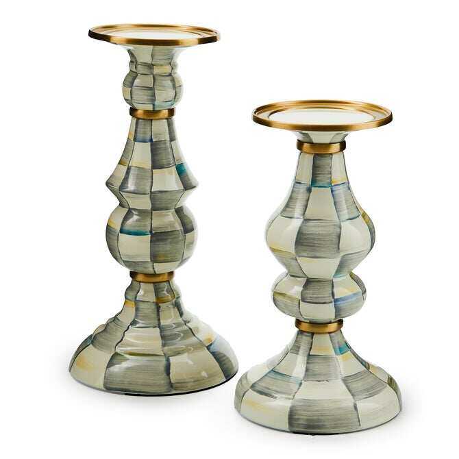 Enamel Pillar Candlestick Holder