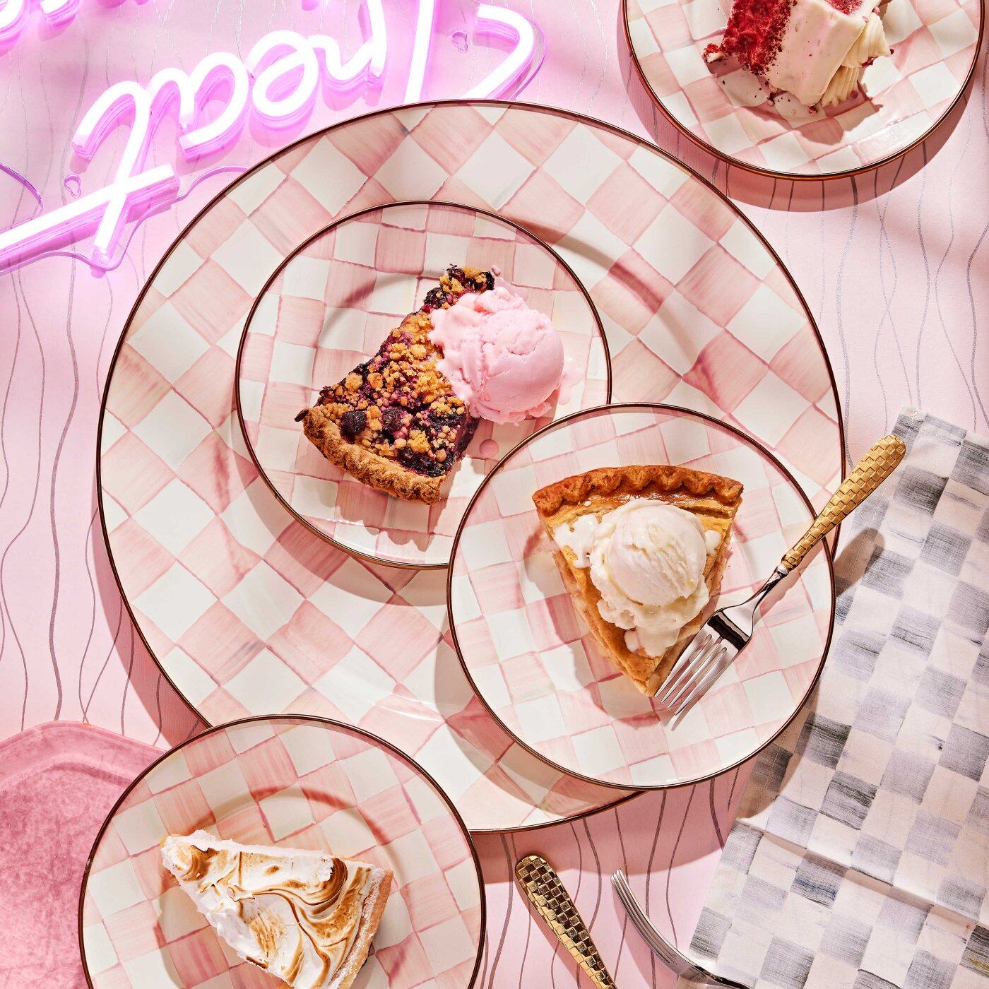 Mackenzie-Childs Rosy Check Serving Platter