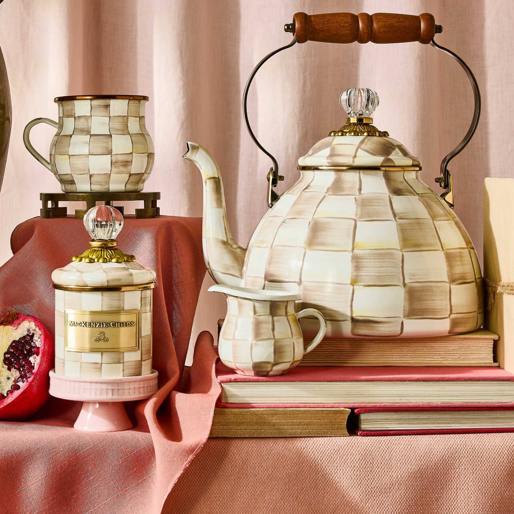 MacKenzie-Childs Mocha Check Little Creamer