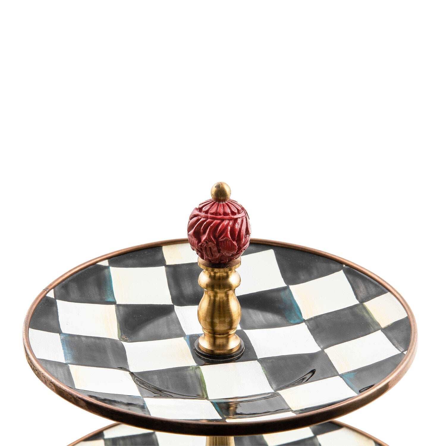 Courtly Check Enamel Three Tier Sweet Stand