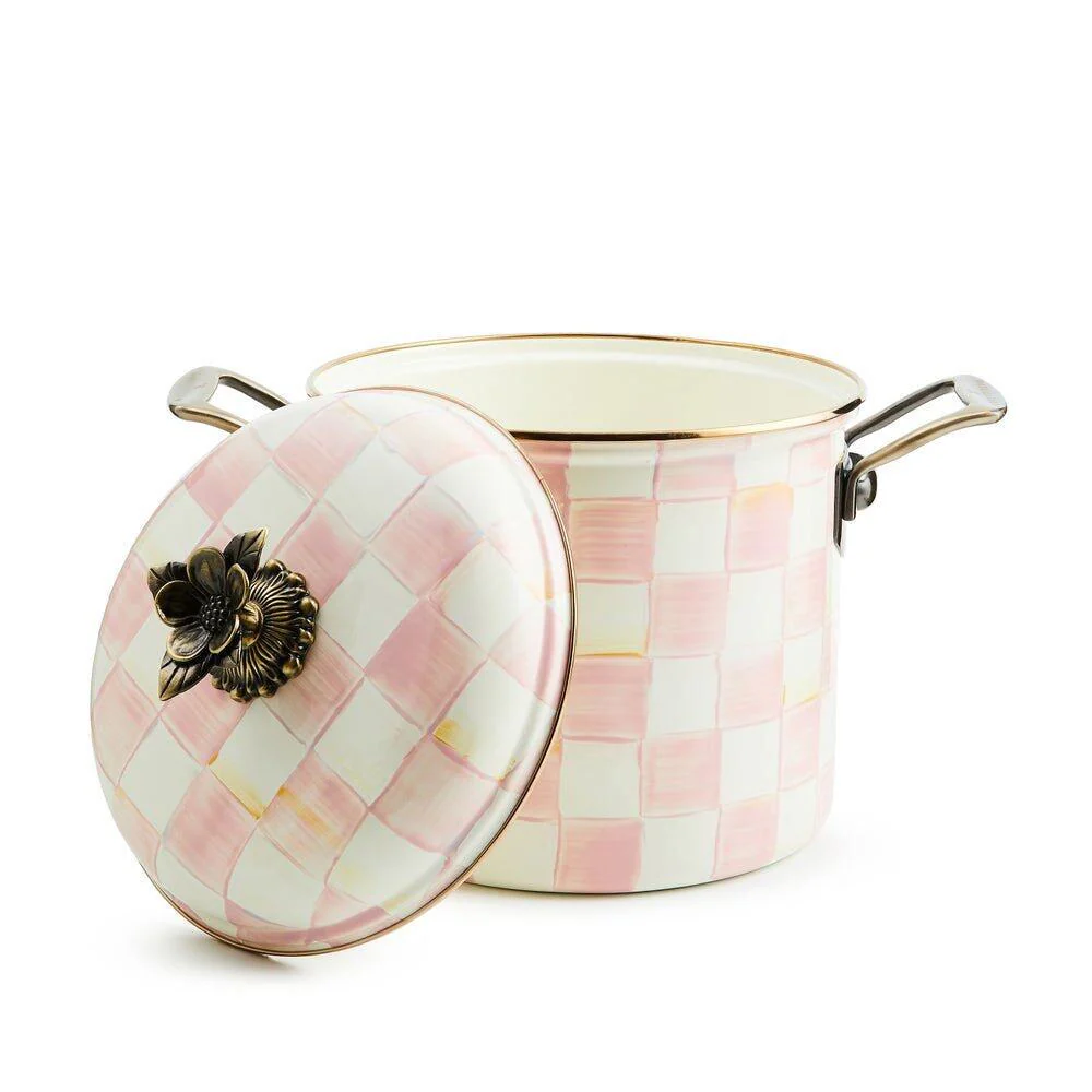 Mackenzie-Childs Rosy Check Stockpot