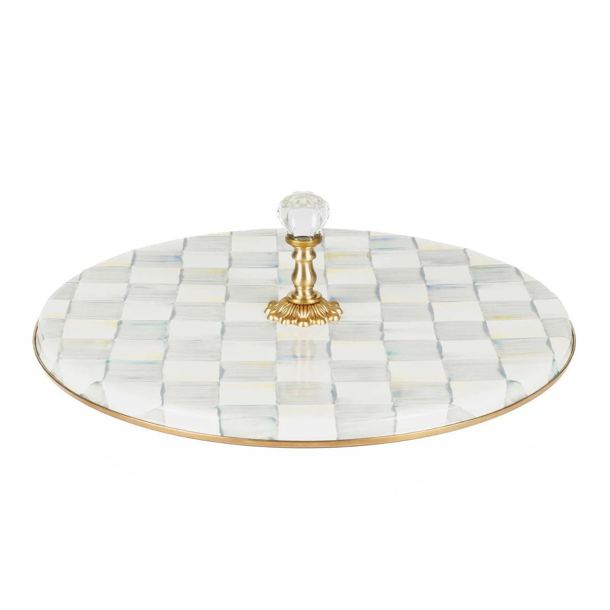 Sterling Check Enamel Cheese Course - Serveware