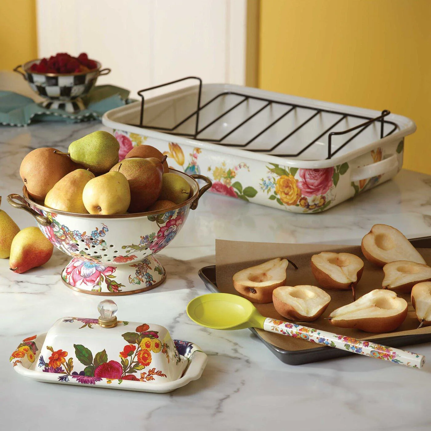 Flower Market Butter Box - White by Mackenzie-Childs