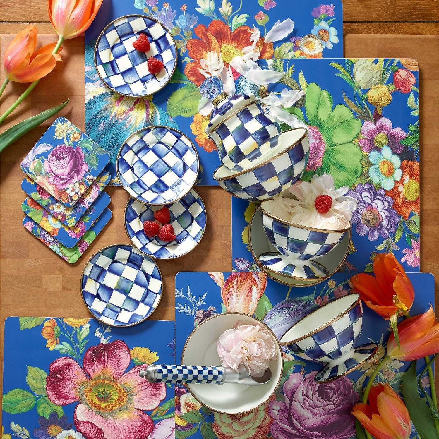 MacKenzie-Childs Royal Check Ice Cream Dish